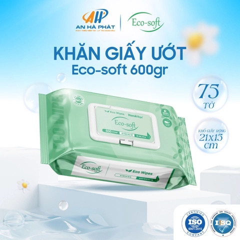 Gói khăn giấy ướt cho bé Eco - soft 600g 75 tờ - Công Ty TNHH Xuất Nhập Khẩu & Dịch Vụ Thương Mại An Hà Phát