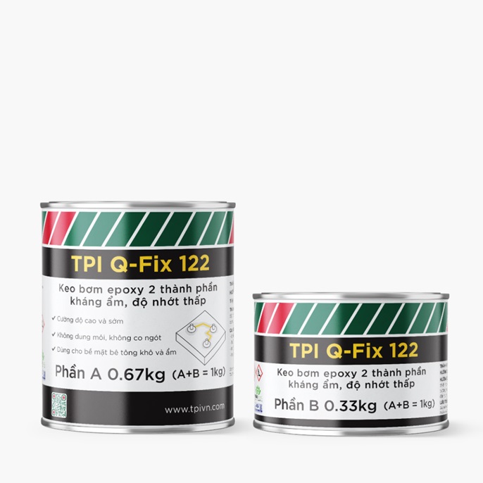 Keo bơm epoxy 2 thành phần kháng ẩm TPI Q-Fix 122 - Hóa Chất Xây Dựng TPI - Công Ty TNHH Đầu Tư Phát Triển TPI