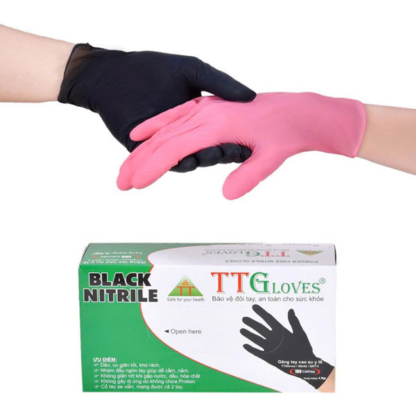 Găng tay y tế nitrile TTGloves đen 4.0gr