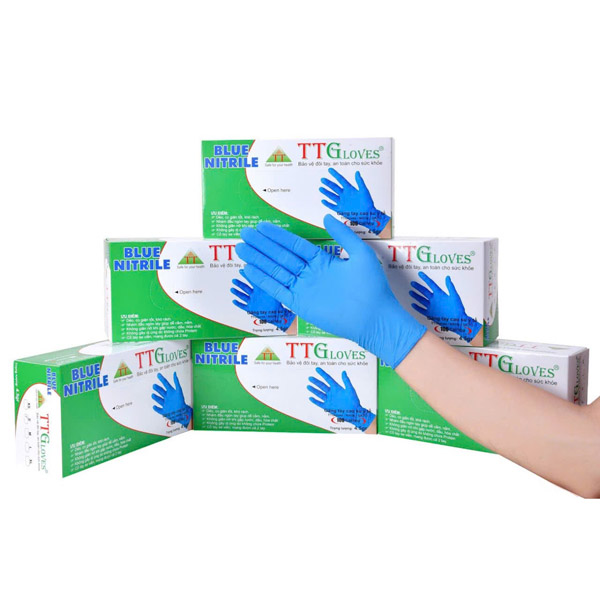 Găng tay y tế nitrile TTGloves xanh đậm 4.5gr