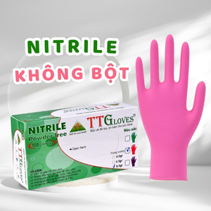 Găng tay y tế nitrile không bột hồng 4.0gr TTGloves