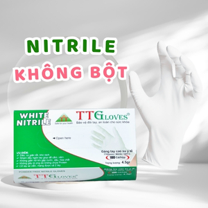Găng tay y tế nitrile không bột trắng 4.5gr TTGloves
