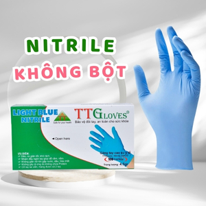 Găng tay y tế nitrile không bột xanh nhạt 4.5gr TTGloves