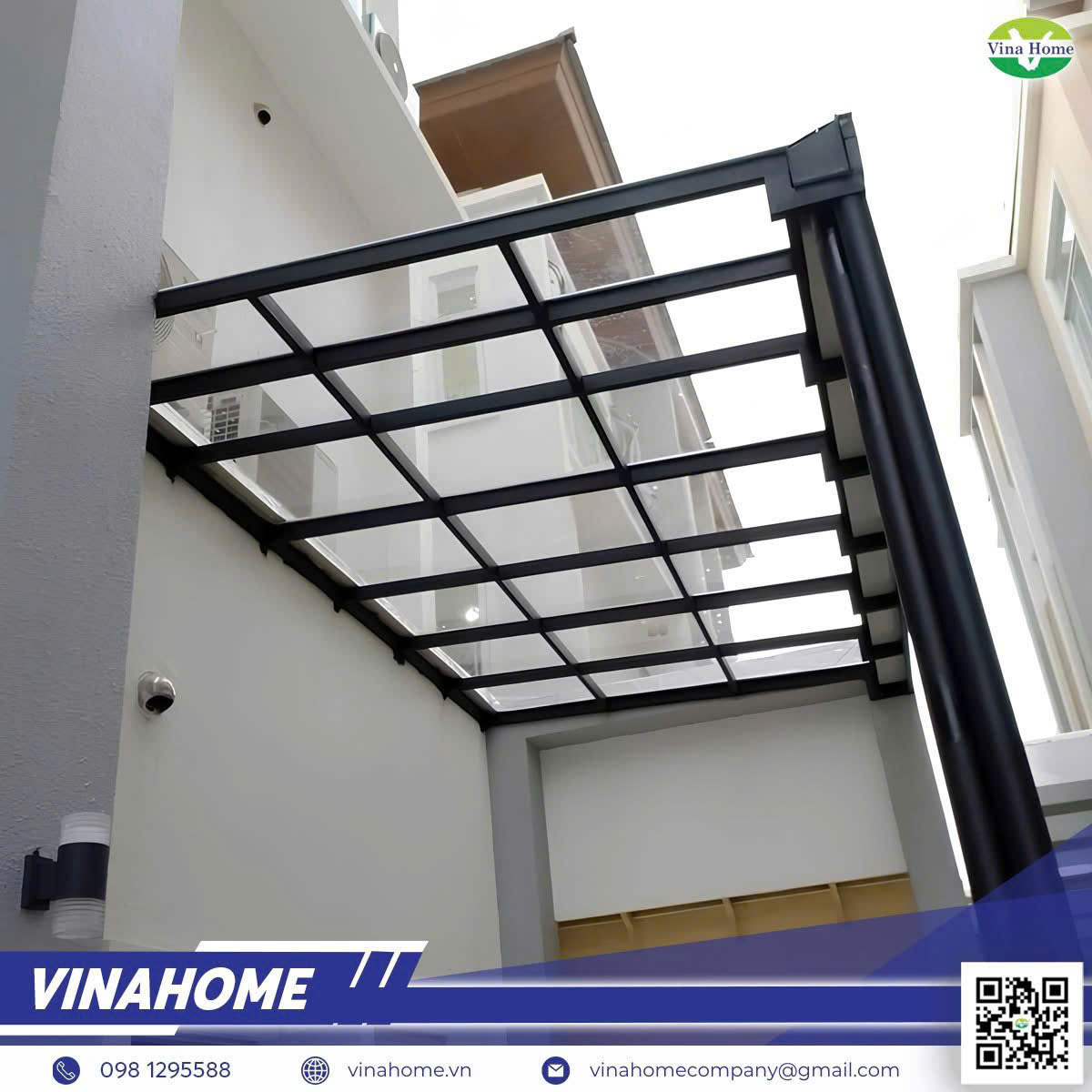 Mái che Polycarbonate trắng trong