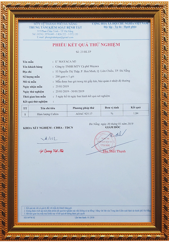 Phiếu kiểm định thử nghiệm