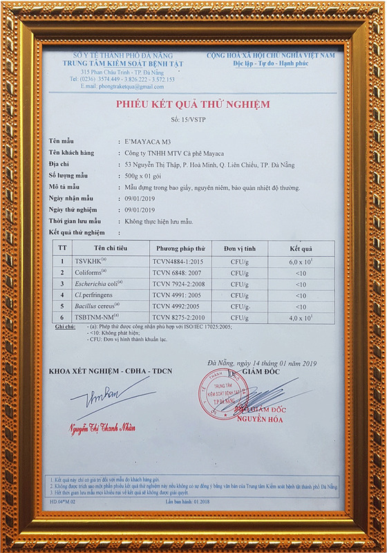 Phiếu kiểm định thử nghiệm