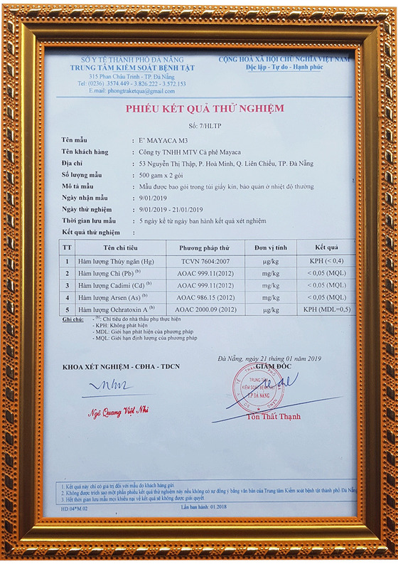 Phiếu kiểm định thử nghiệm