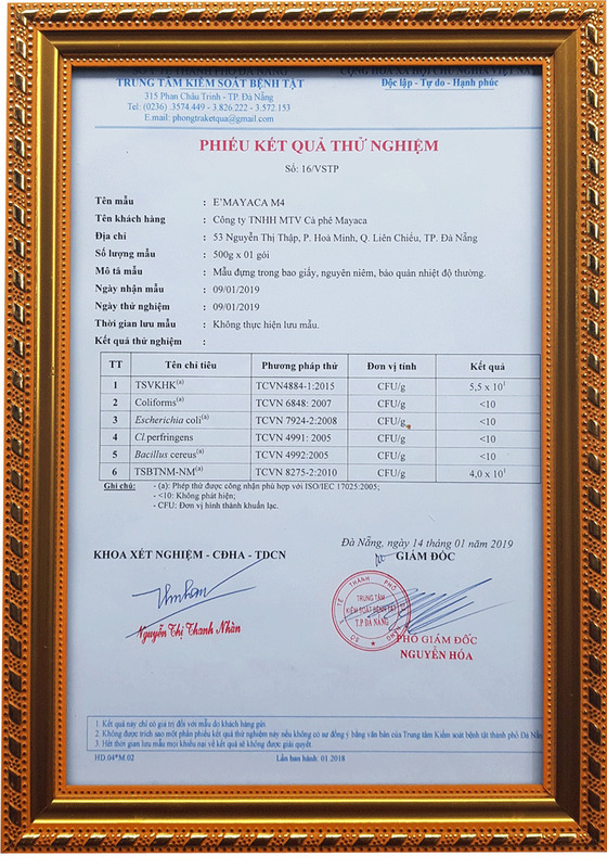 Phiếu kiểm định thử nghiệm