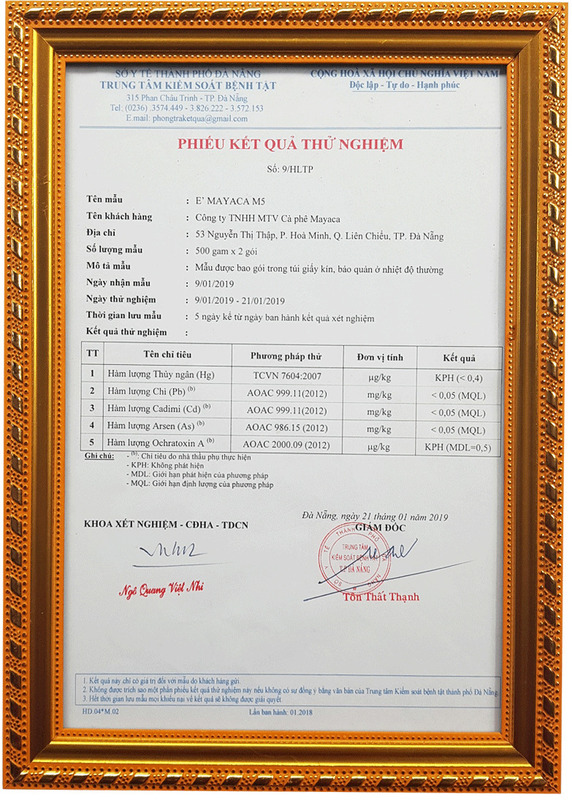 Phiếu kiểm định thử nghiệm