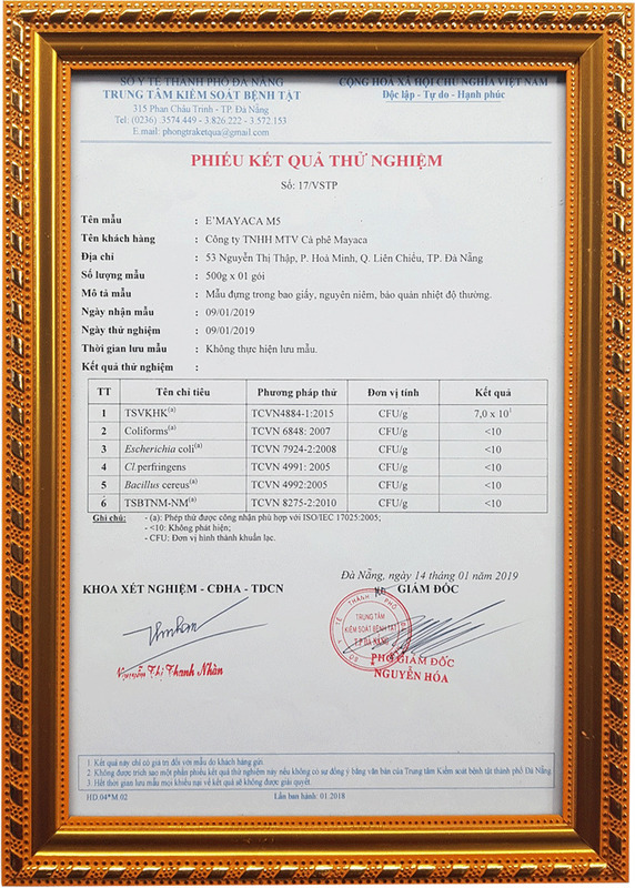 Phiếu kiểm định thử nghiệm
