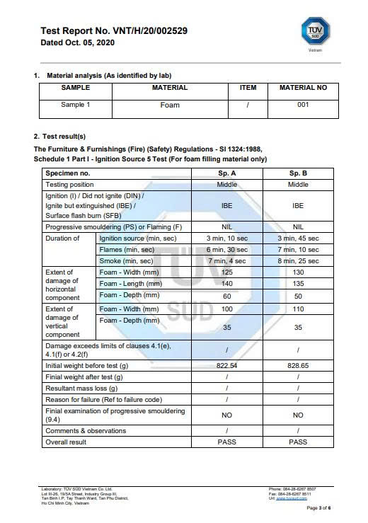 Giấy chứng nhận test chống cháy