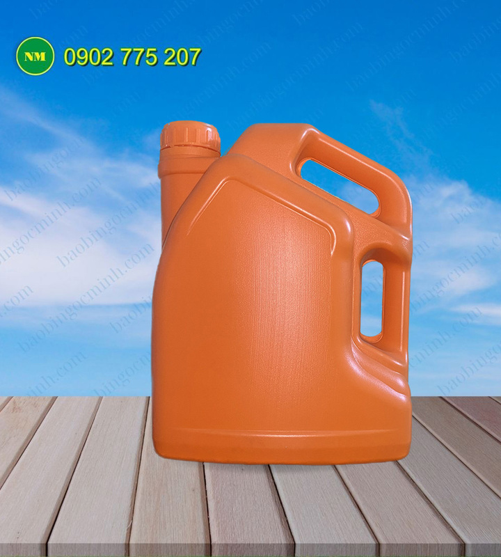 Can nhựa HDPE 5L đựng dầu nhớt 2 quai