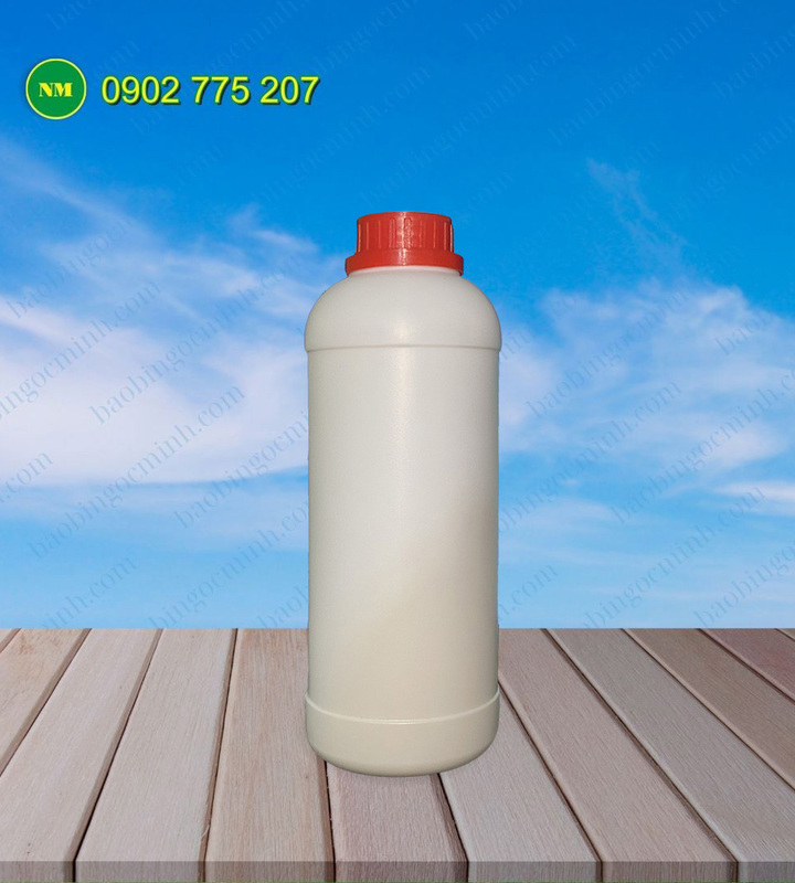 Chai nhựa HDPE 1L đựng hóa chất nắp Garanti