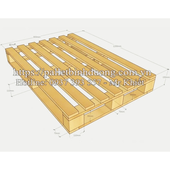 Pallet gỗ đóng theo bản vẽ 800x1200x150 - Pallet Toàn Phát - Công Ty TNHH Một Thành Viên Thương Mại Dịch Vụ Pa Lét Toàn Phát