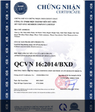Chứng nhận QCVN 16:2014/BXD