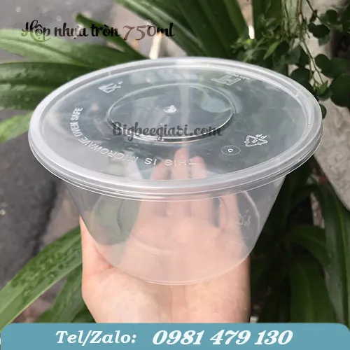 Hộp nhựa tròn PP có nắp 750ml màu trắng - Đồ Nhựa Dùng 1 Lần Thu Hồng - Công Ty TNHH Thương Mại Thu Hồng