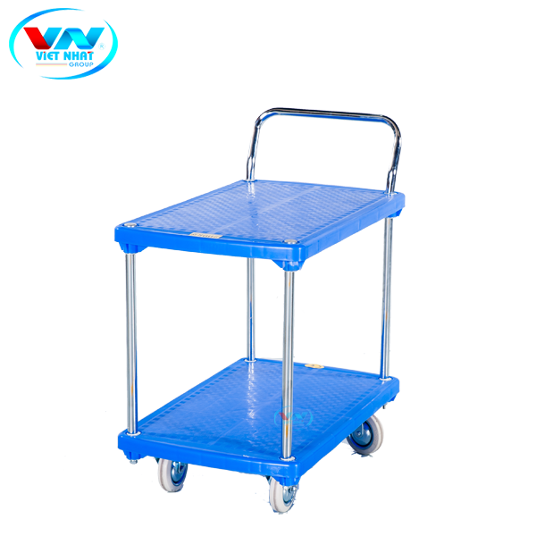 Xe đẩy mặt bàn thép 2 tầng