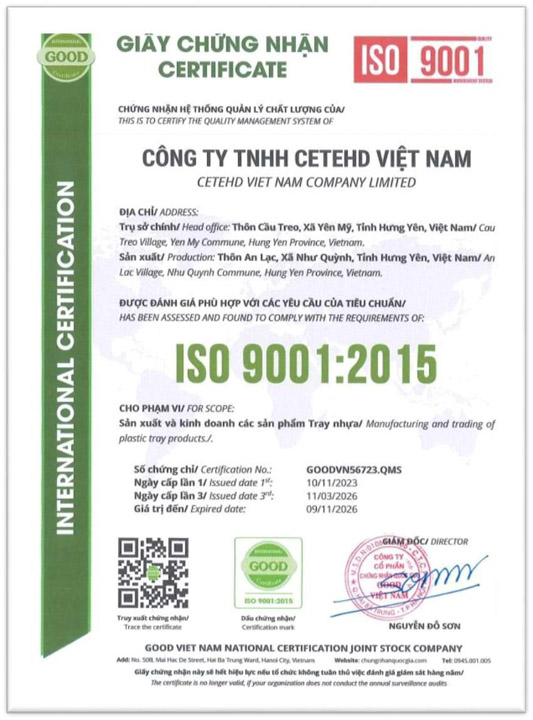 Chứng nhận ISO 9001:2015