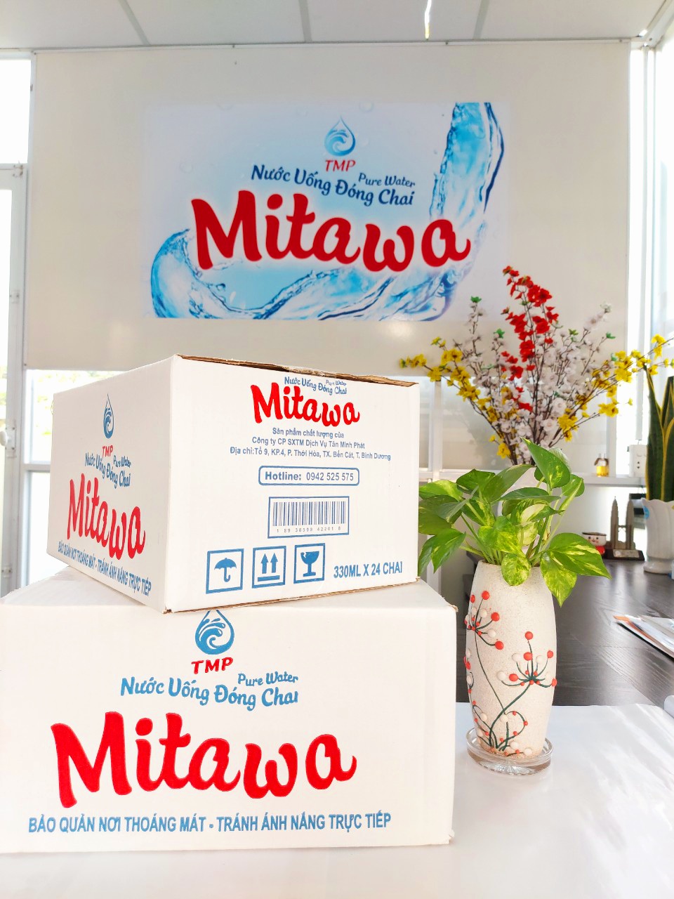Nước uống đóng chai Mitawa 330ml thùng carton 24 chai