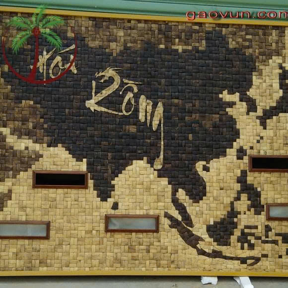 Tranh Mosaic dừa: Châu á hóa rồng
