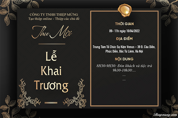In thiệp mời sự kiện