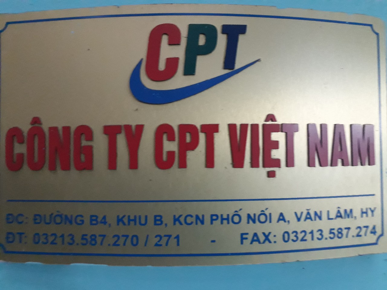  - Công Ty TNHH Sản Xuất Thương Mại CPT Việt Nam