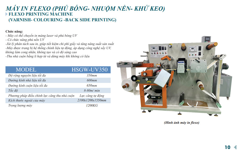 Máy in Flexo (phủ bóng - nhuộm nền - khử keo) - Công Ty TNHH Việt Thành Việt Nam (YUESHUN GROUP) - Label Printing Solution