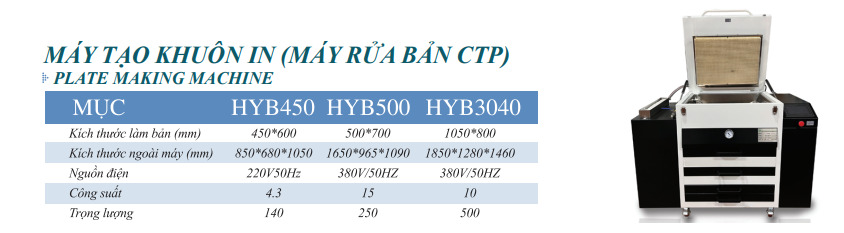 Máy tạo khuôn in (máy rửa bản CTP) - Công Ty TNHH Việt Thành Việt Nam (YUESHUN GROUP) - Label Printing Solution