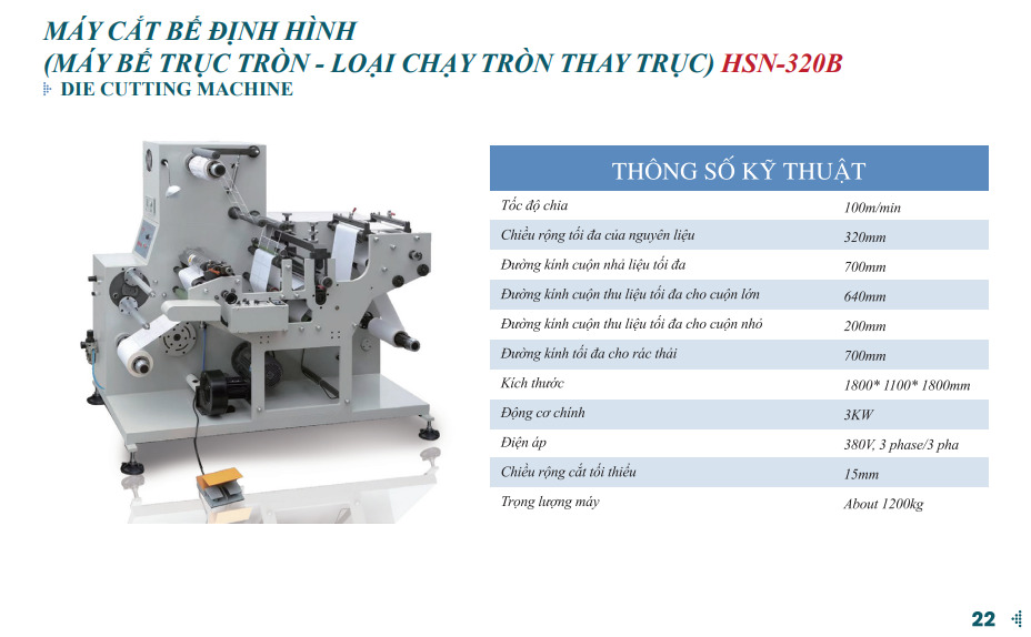 Máy cắt bế định hình HSN-320B - Công Ty TNHH Việt Thành Việt Nam (YUESHUN GROUP) - Label Printing Solution