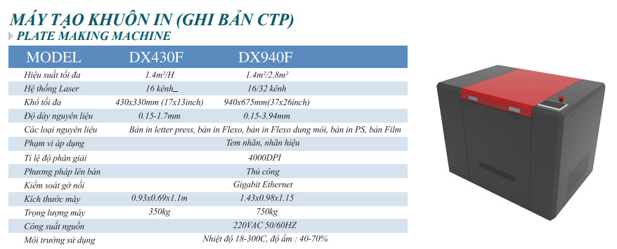 Máy tạo khuôn in (ghi bản CTP) - Công Ty TNHH Việt Thành Việt Nam (YUESHUN GROUP) - Label Printing Solution