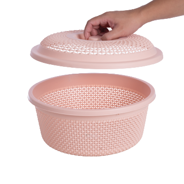 Rổ nắp tròn chấm bi to Hokori 3276