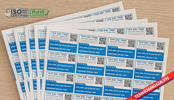 In tem xác thực điện tử SMS - In Tem Nhãn - Công Ty Cổ Phần Giải Pháp Đóng Gói Hoàng Gia