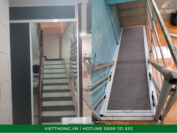 Vách ngăn lạnh cầu thang - Rèm Vách Ngăn Việt Thống - Công Ty TNHH Sản Xuất Thương Mại Dịch Vụ Việt Thống Hưng Thịnh