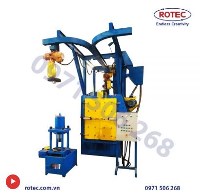 Máy phun bi dạn giá treo quay - Máy Thủy Lực Rotec - Công Ty TNHH Rotec Việt Nam