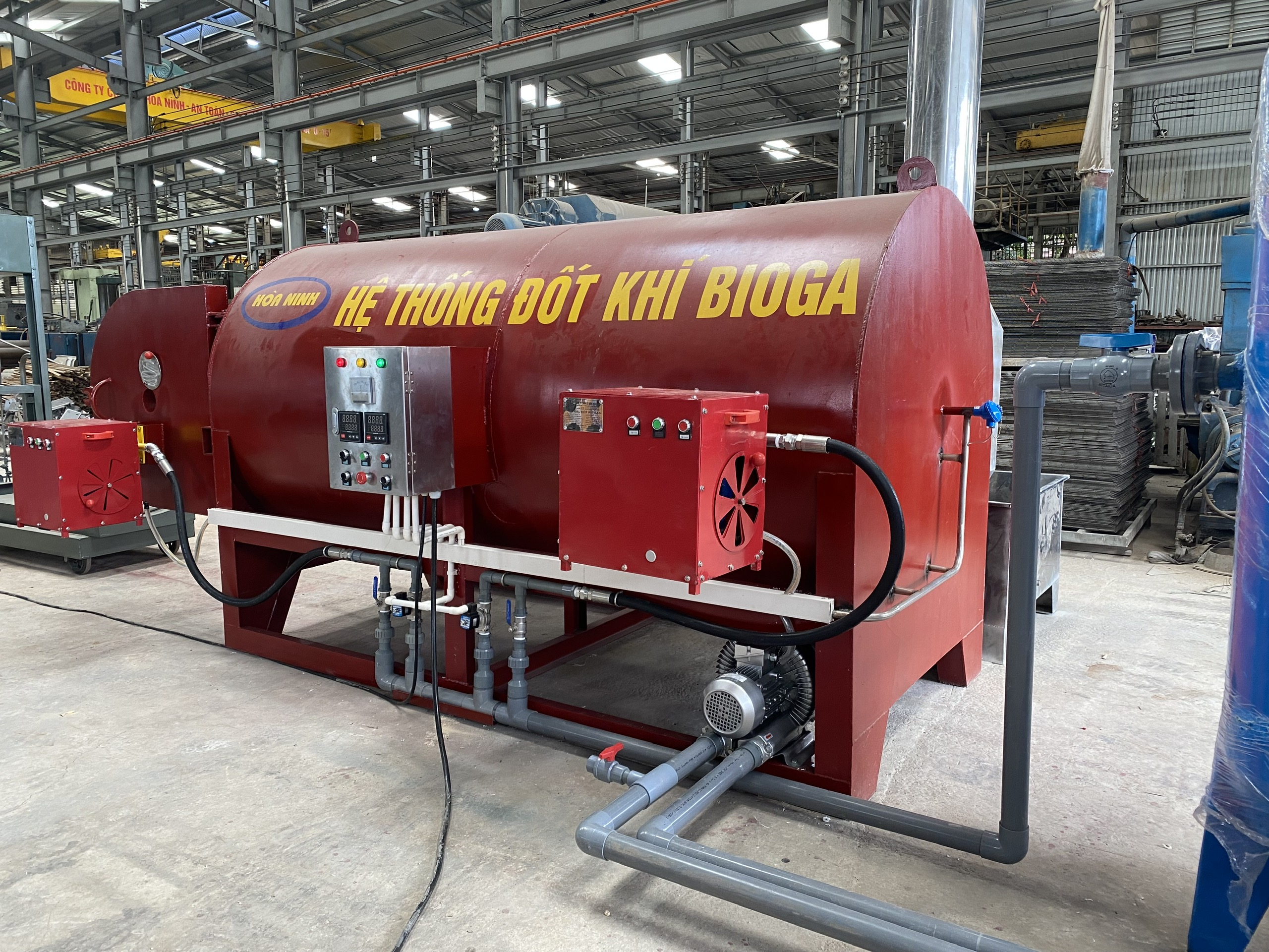 Hệ thống đốt khí Biogas - Thiết Bị Chăn Nuôi Hòa Ninh - Công Ty TNHH Cơ Điện Hòa Ninh