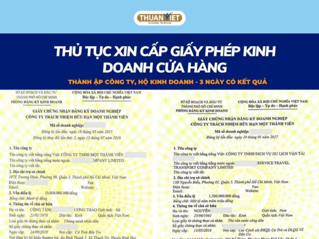 Thủ tục xin giấy phép kinh doanh