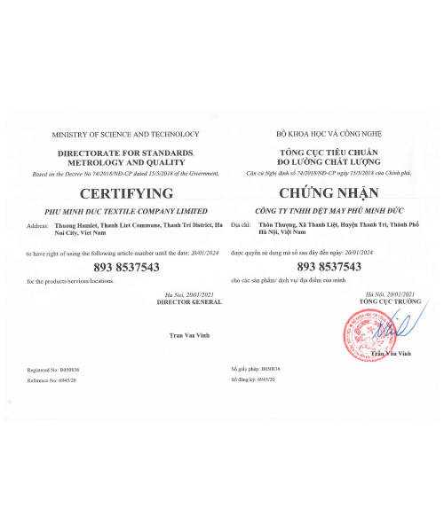Giấy chứng nhận mã vạch