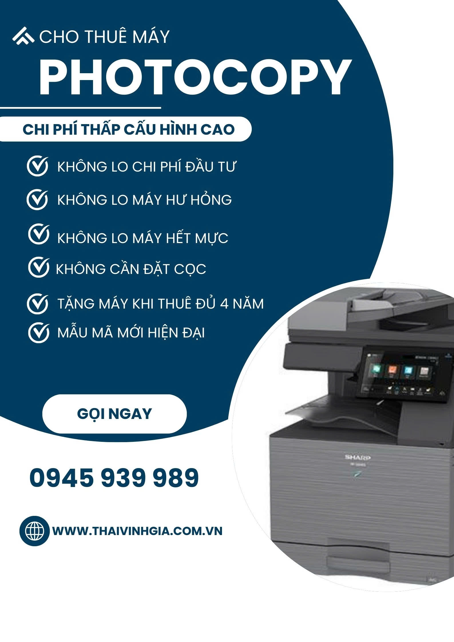 Cho thuê máy photocopy Sharp