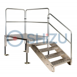 Thang inox 1 tay vịn - Thiết Bị Phòng Sạch Shizu - Công Ty TNHH Sản Xuất - Thương Mại - Dịch Vụ Shizu