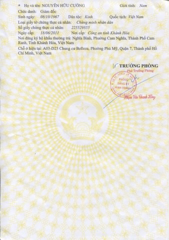 Giấy phép đăng ký kinh doanh - Công Ty TNHH Dịch Vụ Bảo Vệ An Ninh Thái Cường