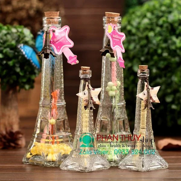 Chai tháp Eiffel nút gỗ