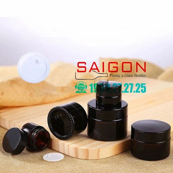 Hũ kem nâu nắp đen