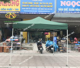 Nhà bạt di động 3x3 - màu xanh lá - có bánh xe - Ô Dù Đại Nhật - Công Ty TNHH Đầu Tư Phát Triển Đại Nhật