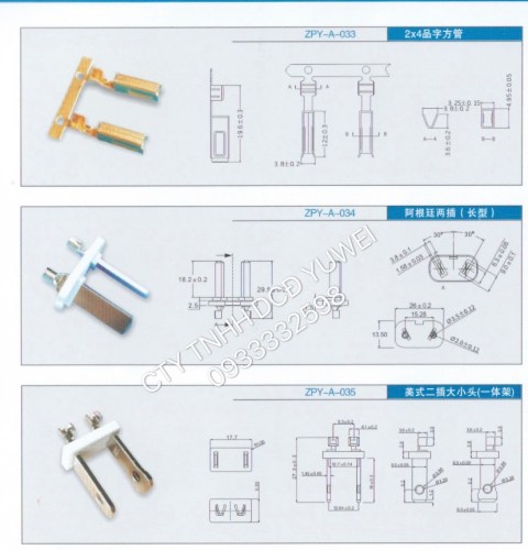 Chân cắm - Dây Cáp Điện Yu Wei - Công Ty Dây Cáp Điện Yu Wei