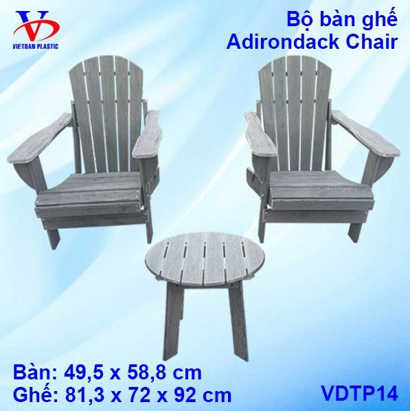 Bộ bàn ghế Adirondack Chair - Nhựa Việt Đan - Công Ty TNHH Nhựa Việt Đan