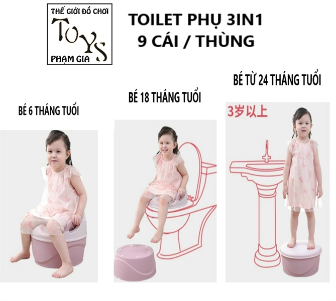 Toilet phụ 3in1 cao cấp - Đồ Chơi Trẻ Em Bến Tre - Cửa Hàng Thế Giới Đồ Chơi