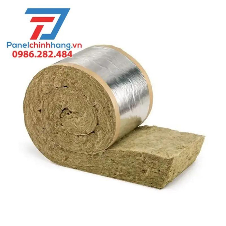 Bông Khoáng Rockwool Cuộn Có Bạc