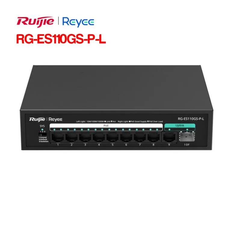 RUIJIE RG-ES110GS-P-L là Switch PoE 10 cổng - Camera Giám Sát - Công Ty TNHH Hệ Thống Nhà Tự Động (Autohome)