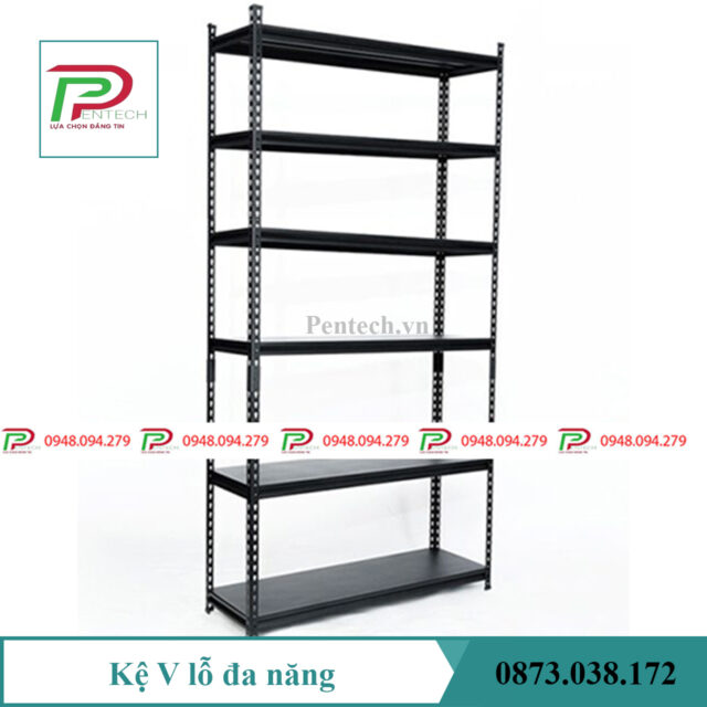 Kệ sắt V lỗ 6 tầng - Kệ Chứa Hàng Pentech - Công Ty TNHH Dịch Vụ Công Nghệ Pentech