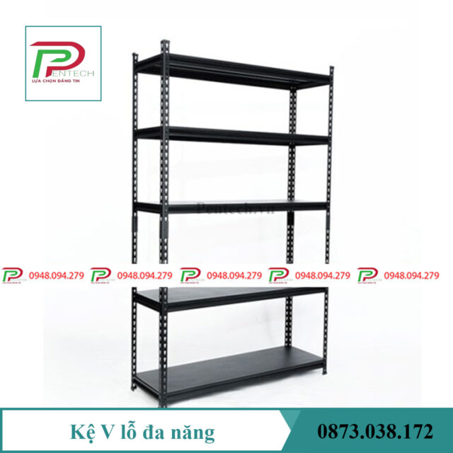 Kệ sắt V lỗ 5 tầng - Kệ Chứa Hàng Pentech - Công Ty TNHH Dịch Vụ Công Nghệ Pentech